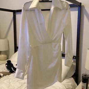 White Satin Zara Dress